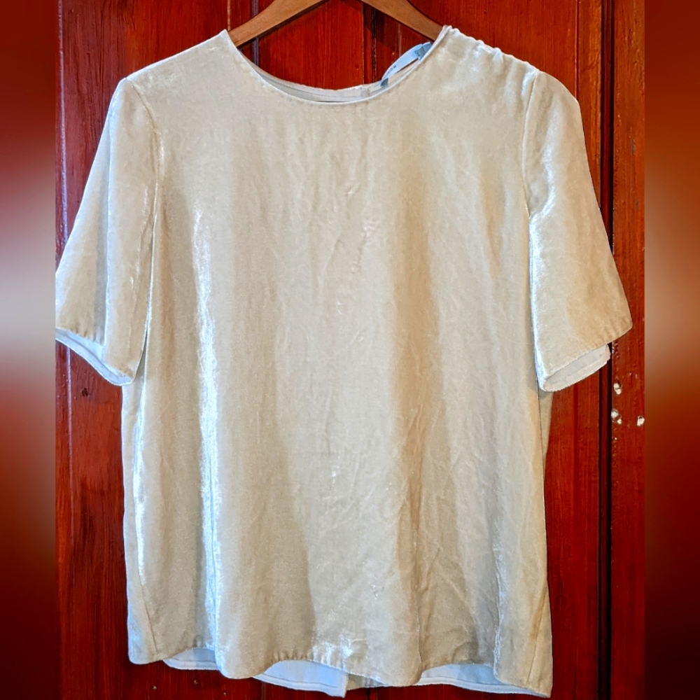 vince. Silk blend velvet top